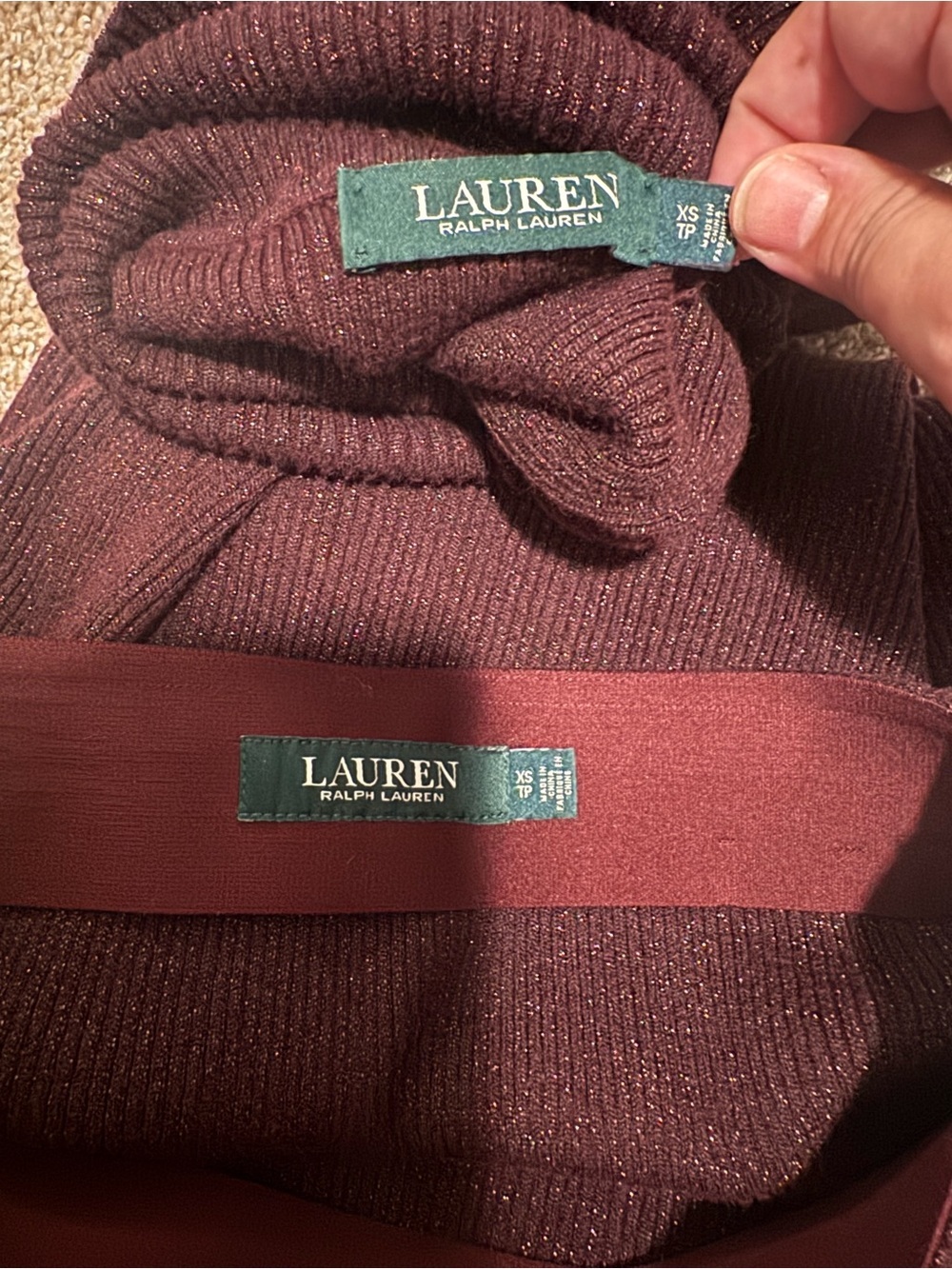 Ralph Lauren Deep Burgundy Knit Skirt Set - Picture 8 of 9